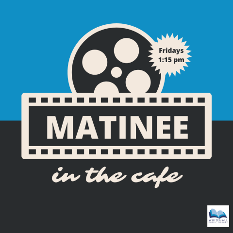 Film reel with the text "Matinee in the Cafe"