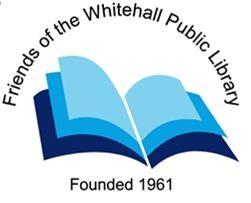 Image of an open book with "Friends of the Whitehall Public Library: Founded in 1961" around it.