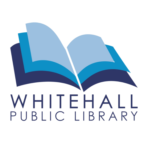 Blue book with the words Whitehall Public Library