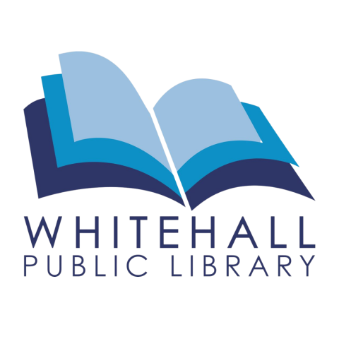 Blue book with the words Whitehall Public Library
